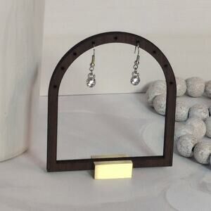 Delicate VTG 2010s Paparazzi Silver-Tone & White Crystal Dangle Pierced Earrings